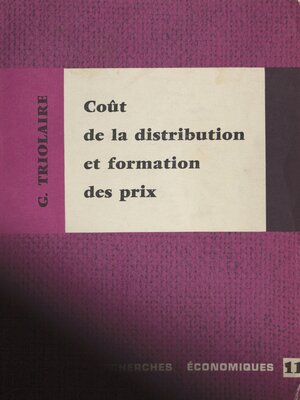 cover image of Coût de la distribution et formation des prix